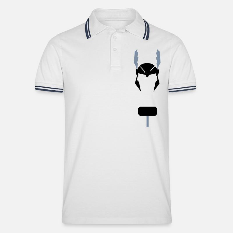 Thor - Männer Tipped Poloshirt - Weiß/Navy