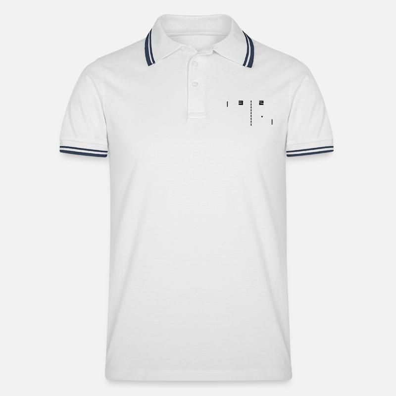 pong - Männer Tipped Poloshirt - Weiß/Navy