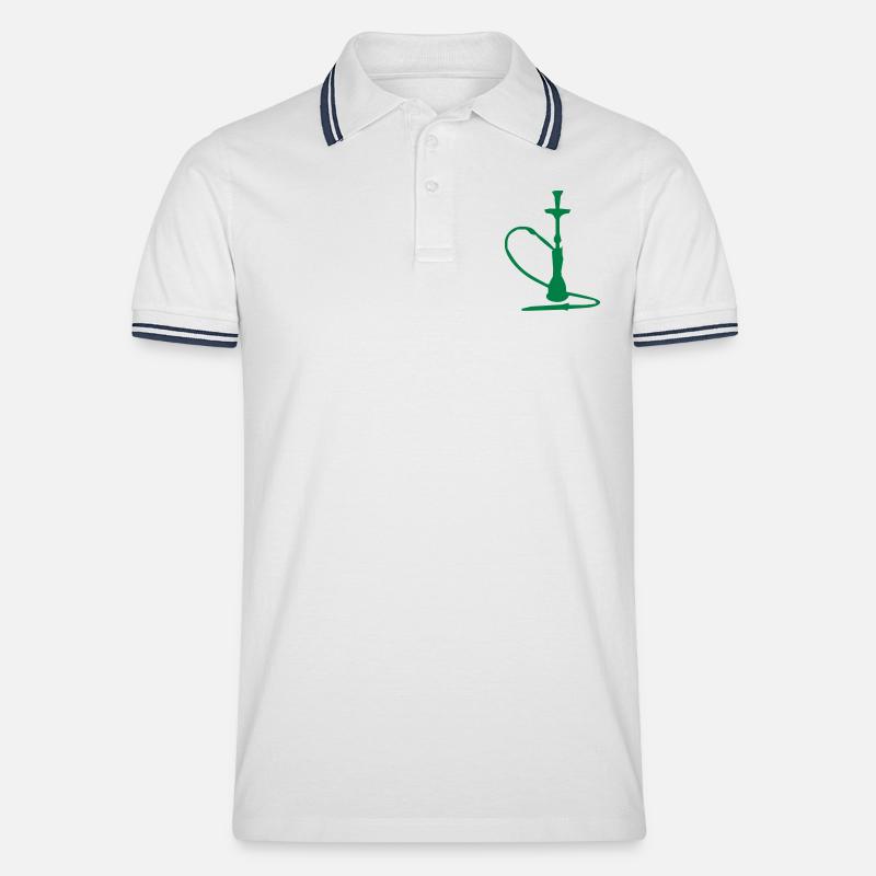 Shisha - Männer Tipped Poloshirt - Weiß/Navy