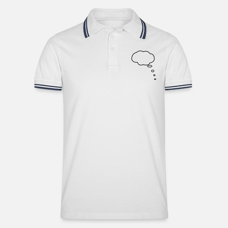 Denkblase_1farbig - Männer Tipped Poloshirt - Weiß/Navy