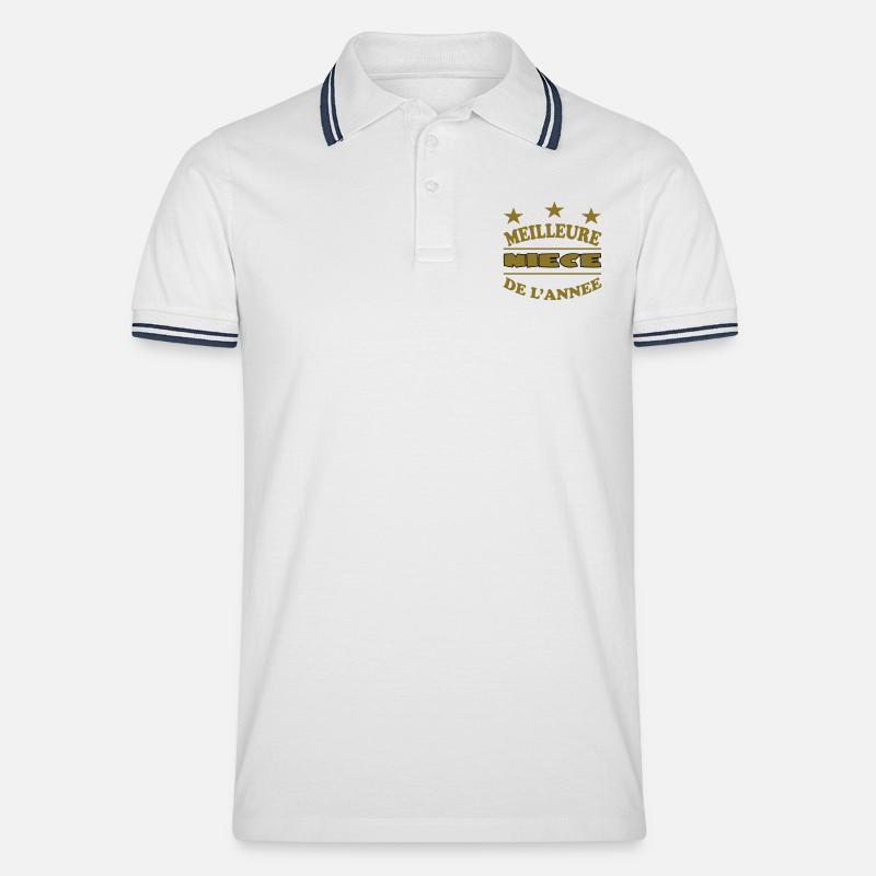 Beste Nichte - Männer Tipped Poloshirt - Weiß/Navy