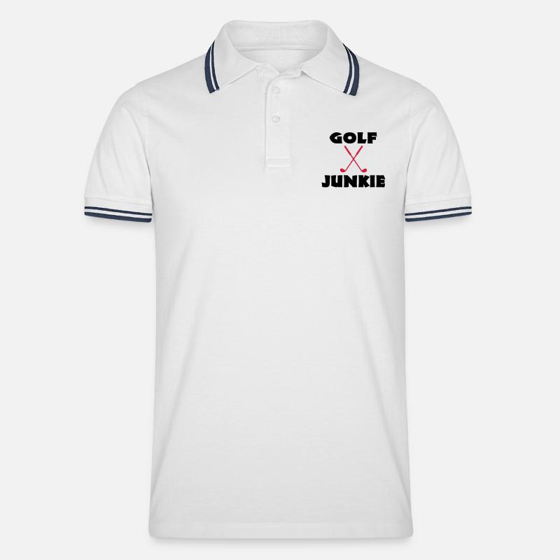 golf - Männer Tipped Poloshirt - Weiß/Navy