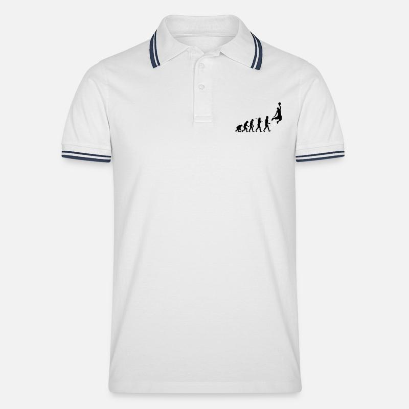 Basketball Dunk Evolution - Men's Tipped Polo Shirt - white/navy