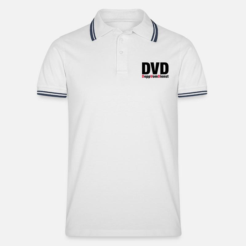 DVD - Männer Tipped Poloshirt - Weiß/Navy