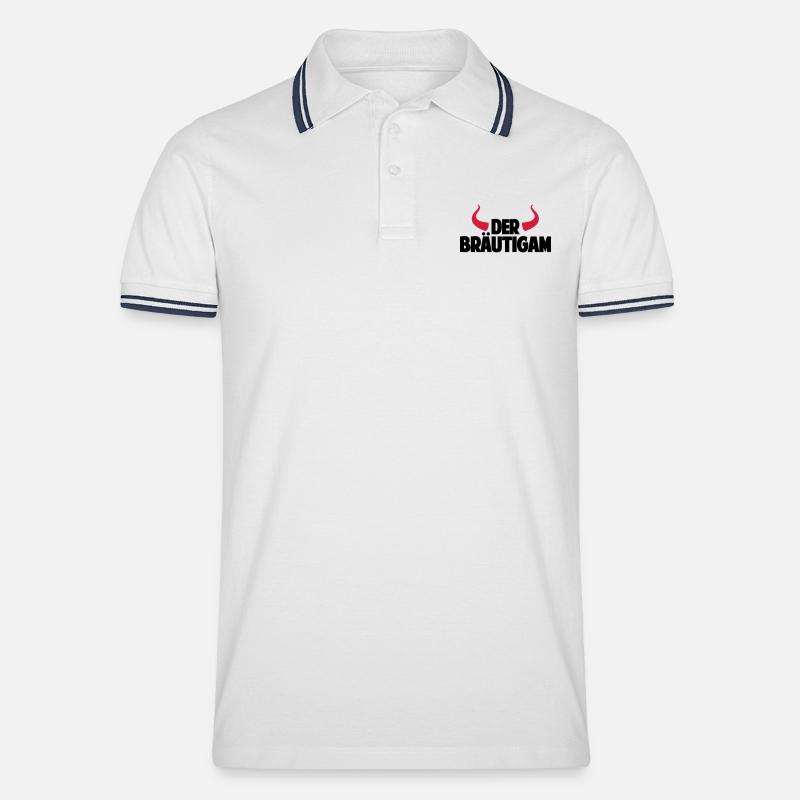 der bräutigam 1 2c - Männer Tipped Poloshirt - Weiß/Navy