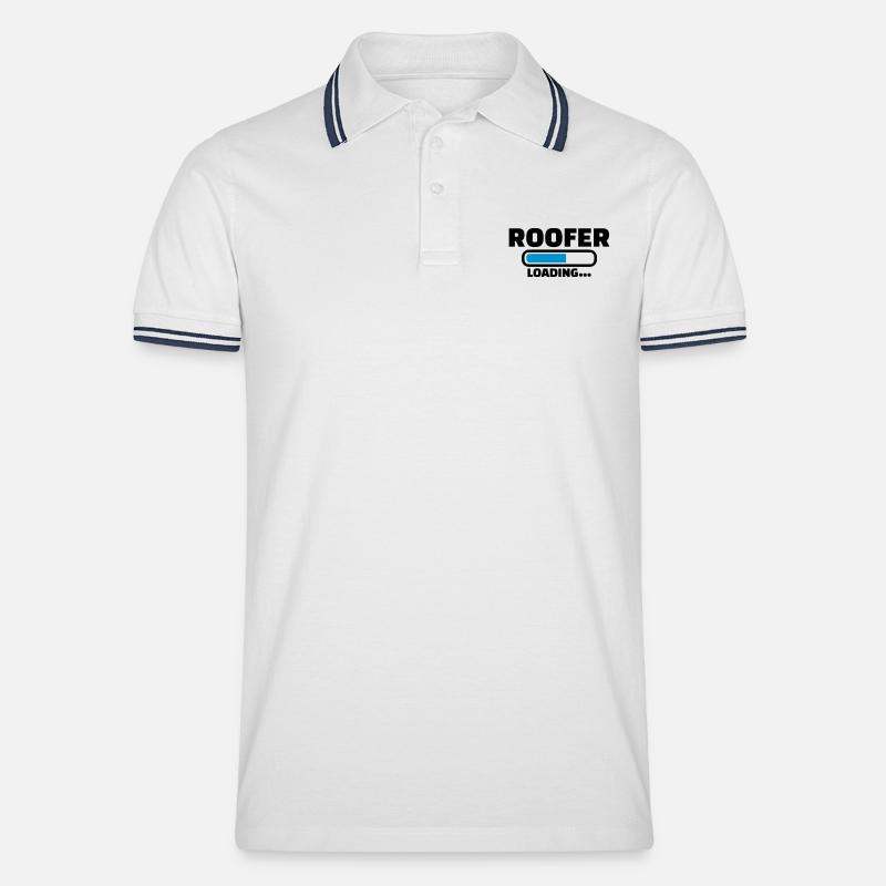Dachdecker - Männer Tipped Poloshirt - Weiß/Navy