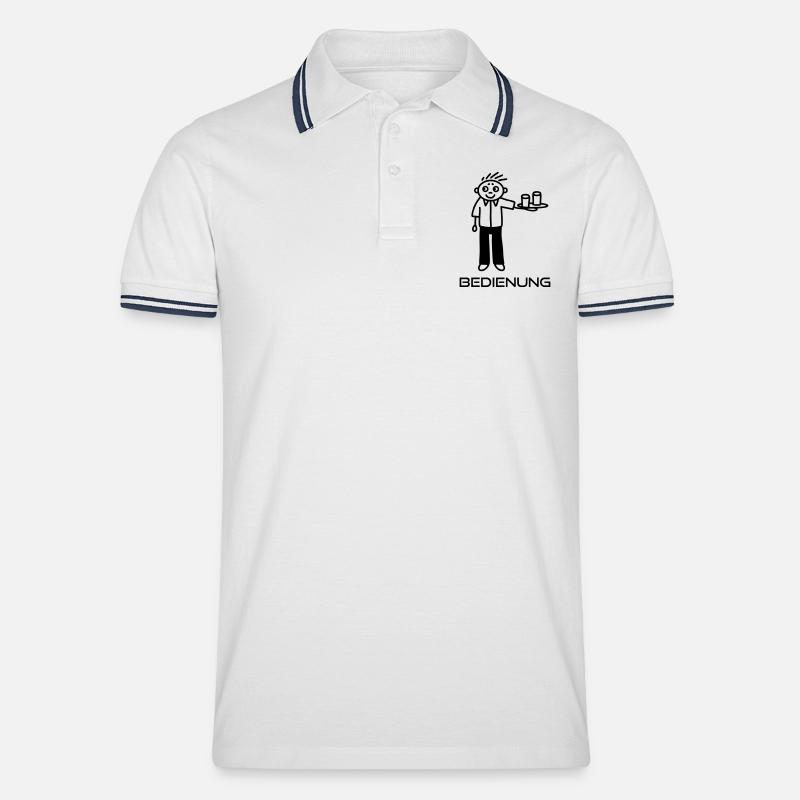 Bedienung - Kellner - Männer Tipped Poloshirt - Weiß/Navy