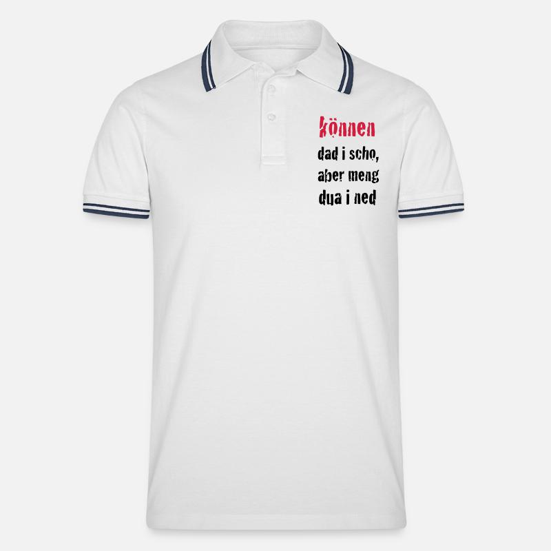 können dad i schon ... - Männer Tipped Poloshirt - Weiß/Navy