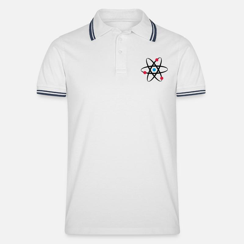 big bang atome physik - Männer Tipped Poloshirt - Weiß/Navy