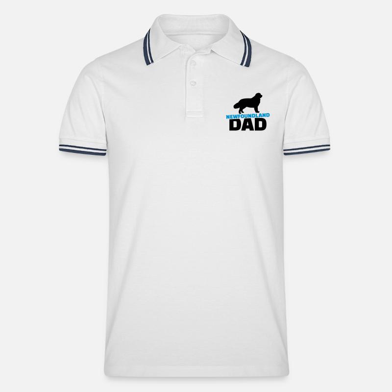 Neufundländer - Männer Tipped Poloshirt - Weiß/Navy