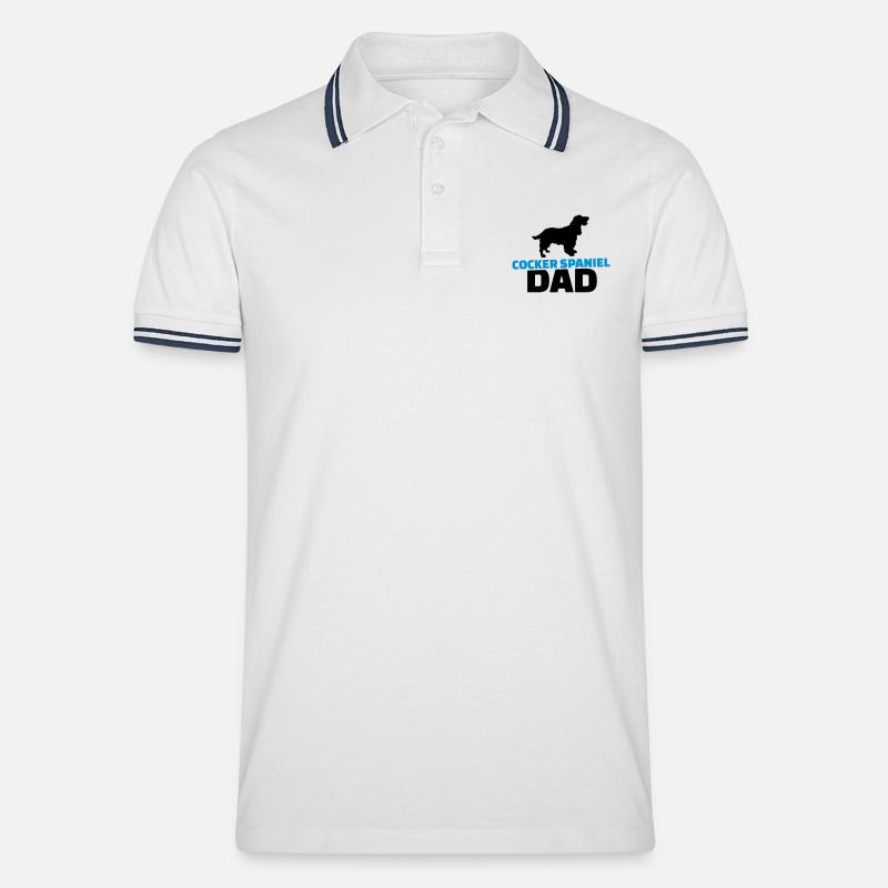 Cocker Spaniel - Männer Tipped Poloshirt - Weiß/Navy