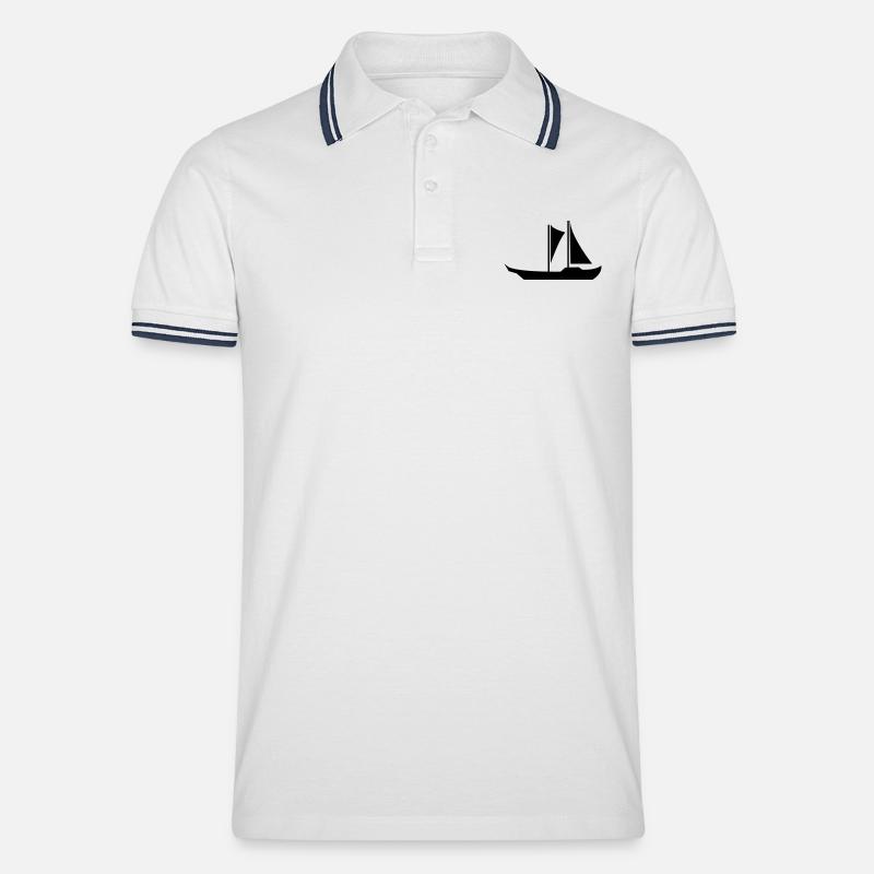 boot - Männer Tipped Poloshirt - Weiß/Navy