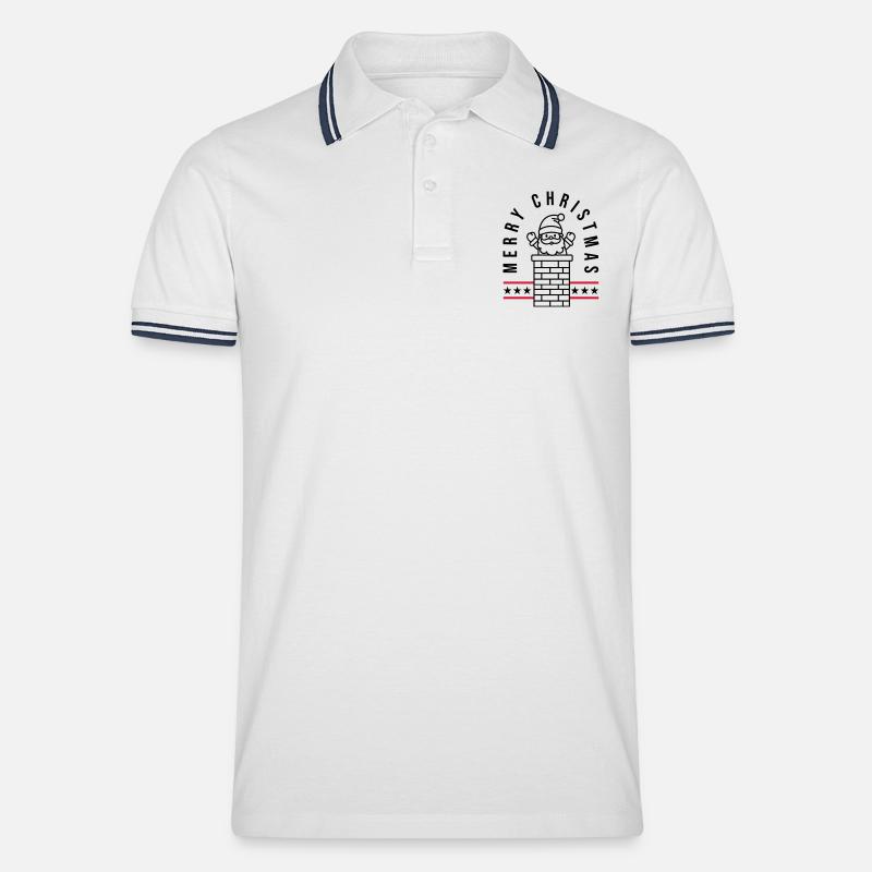 Joyeux Noël Père Noël - Polo tipped Homme - blanc/marine