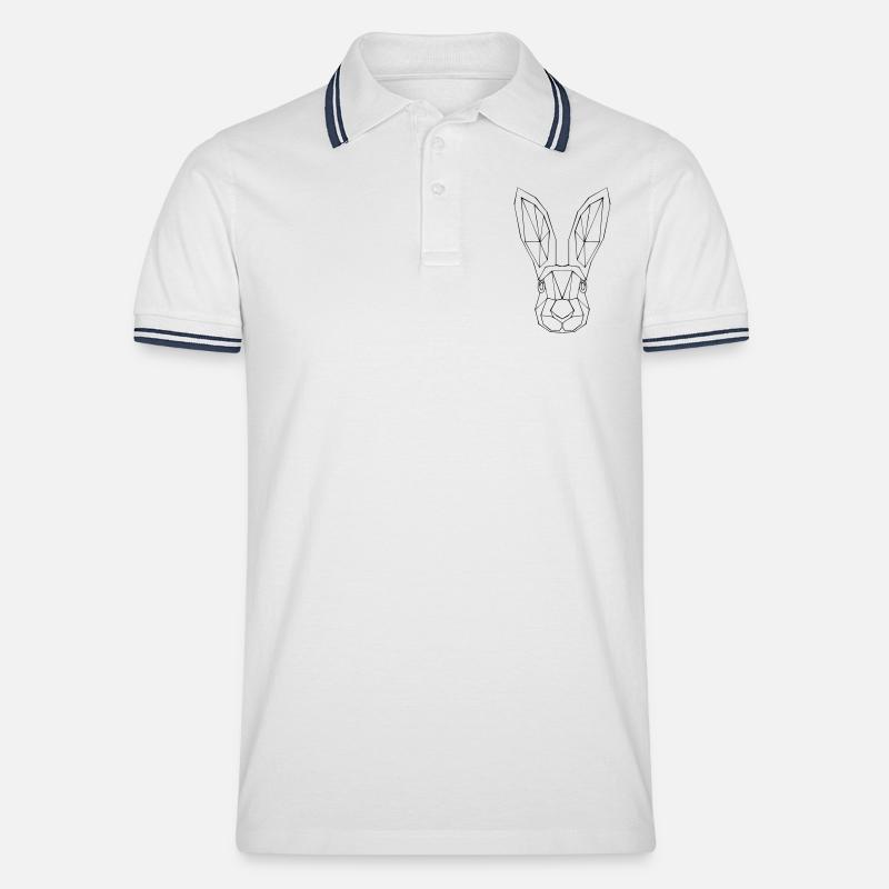 Hase - Männer Tipped Poloshirt - Weiß/Navy