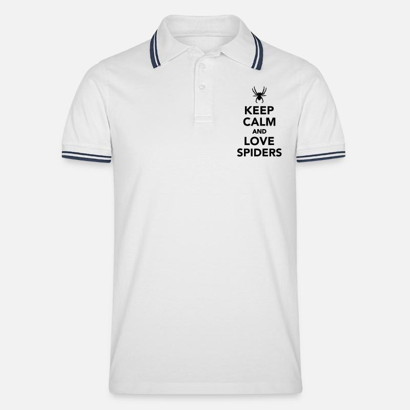 Spinne - Männer Tipped Poloshirt - Weiß/Navy
