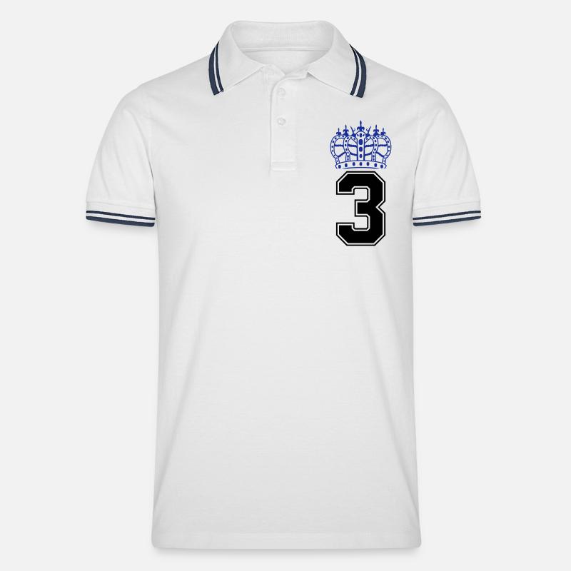3 couronnes - Polo tipped Homme - blanc/marine