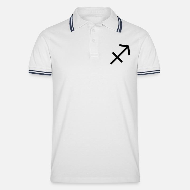 Schütze - Männer Tipped Poloshirt - Weiß/Navy