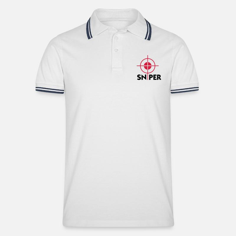 Ich bin ein Scharfschütze - Männer Tipped Poloshirt - Weiß/Navy