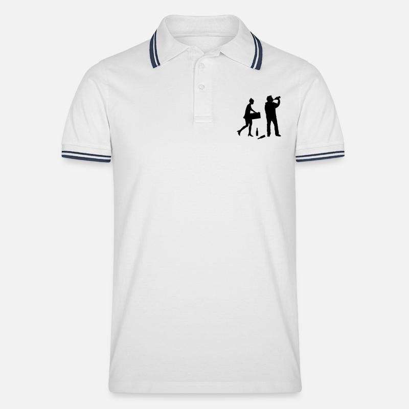 coppia - Polo per uomo - bianco/navy