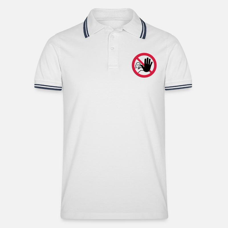 signs do not enter - Männer Tipped Poloshirt - Weiß/Navy