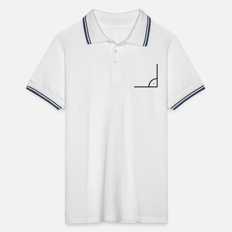 Mathematics icon - right angle Men's Tipped Polo Shirt