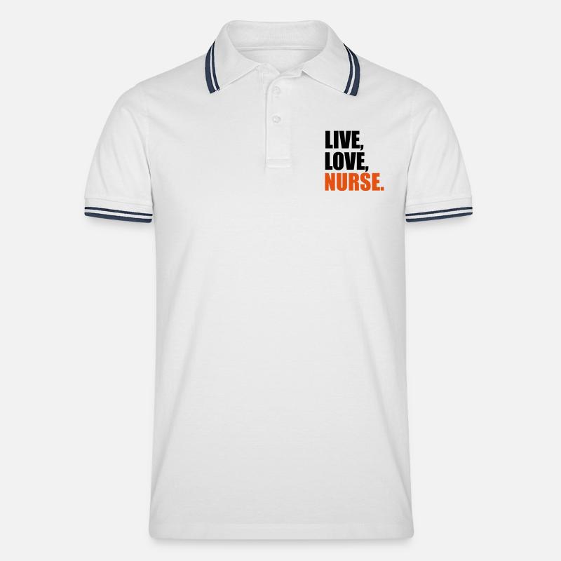 krankenschwester - Männer Tipped Poloshirt - Weiß/Navy
