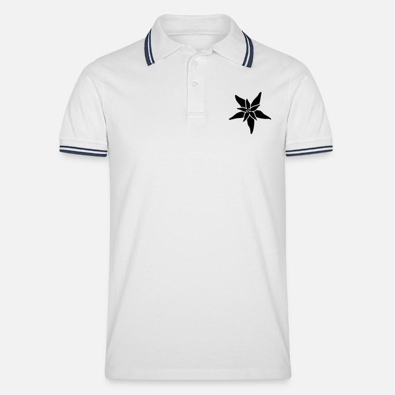 Edelweiss (1c) - Männer Tipped Poloshirt - Weiß/Navy