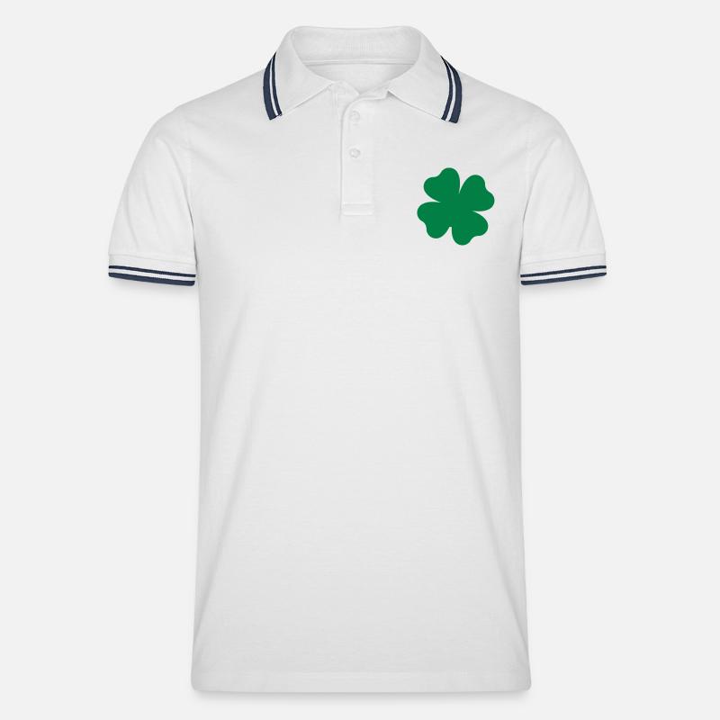 kleeblatt - Männer Tipped Poloshirt - Weiß/Navy