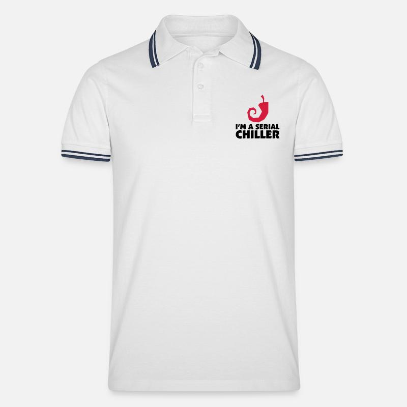 I'm a Serial Chiller - Männer Tipped Poloshirt - Weiß/Navy