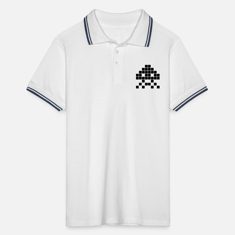 Space invader__V031 Männer Tipped Poloshirt