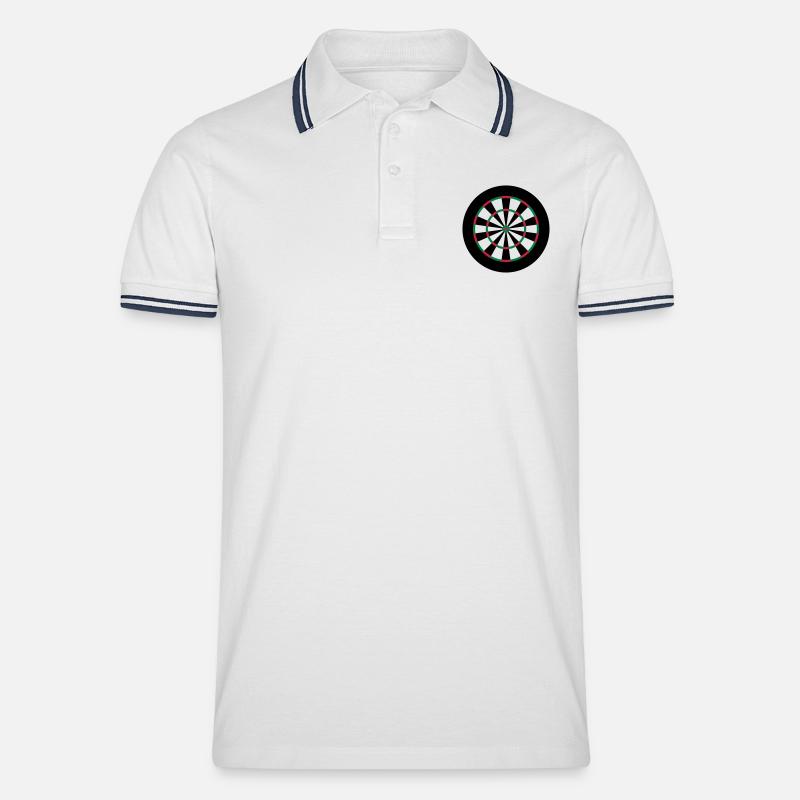 Dart Board - Männer Tipped Poloshirt - Weiß/Navy