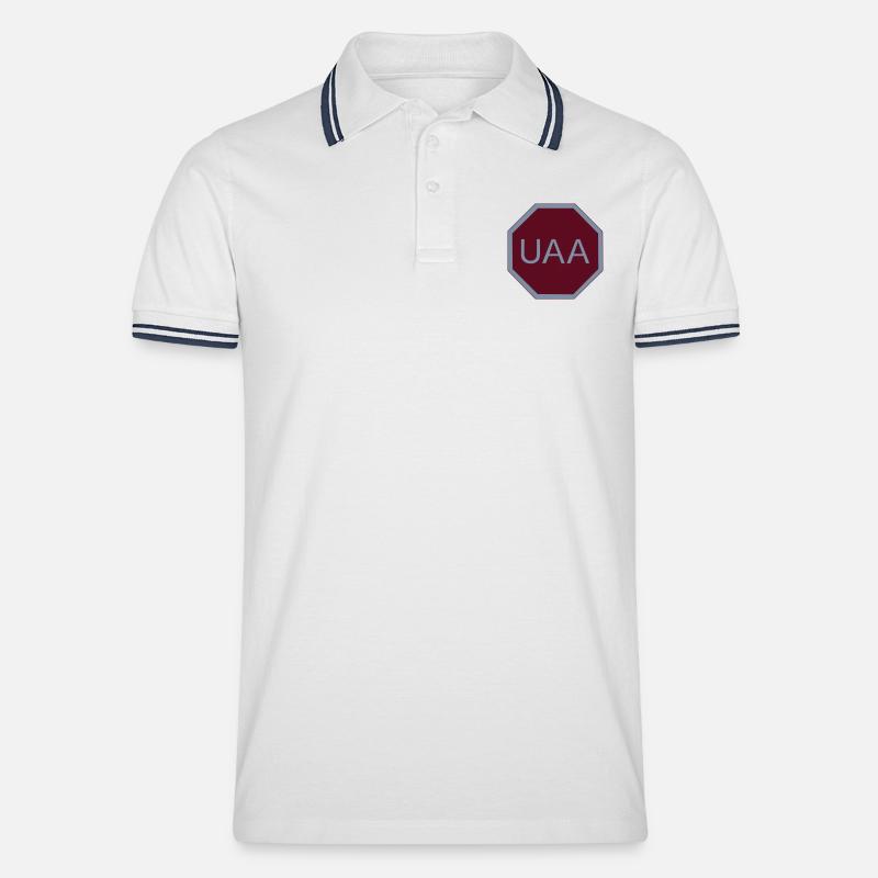 Codon stop - Männer Tipped Poloshirt - Weiß/Navy