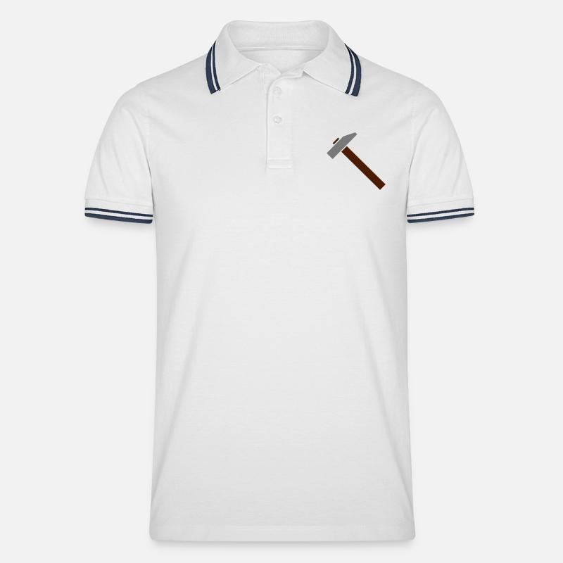 Hammer - Männer Tipped Poloshirt - Weiß/Navy