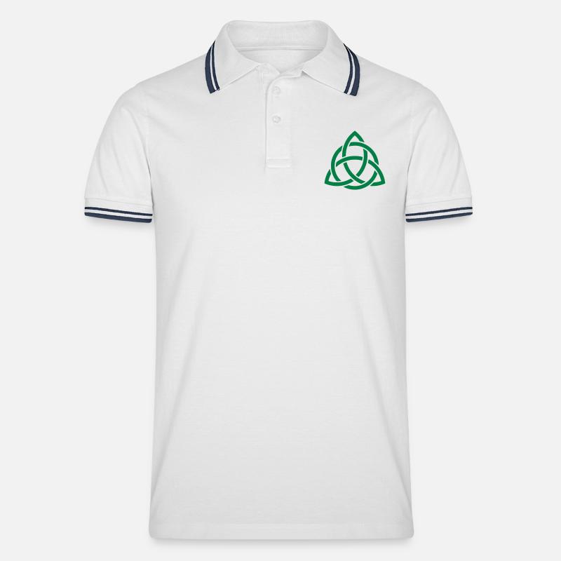 Keltischer Knoten - Männer Tipped Poloshirt - Weiß/Navy