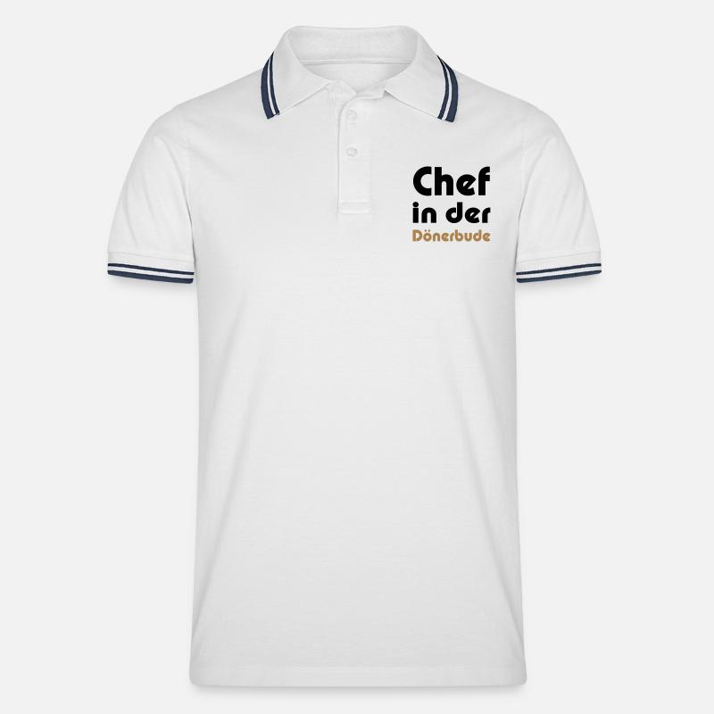 Chef in der Dönerbude - Männer Tipped Poloshirt - Weiß/Navy
