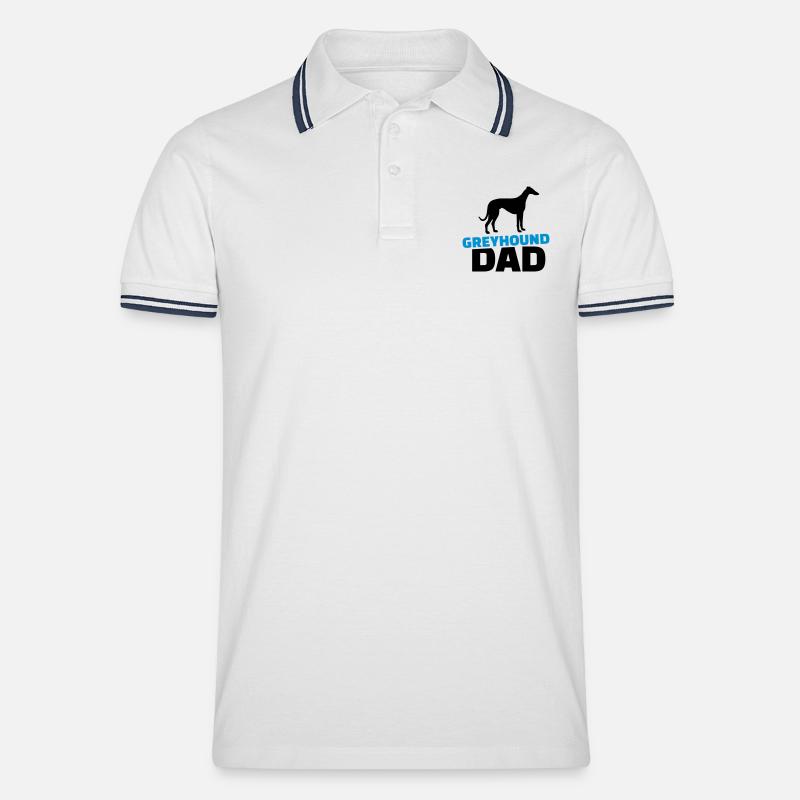 Windhund - Männer Tipped Poloshirt - Weiß/Navy