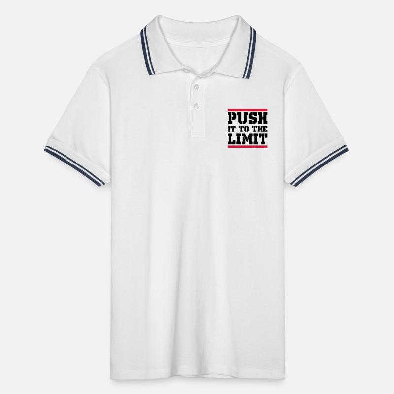 Push It To The Limit Training Spruch Männer Tipped Poloshirt