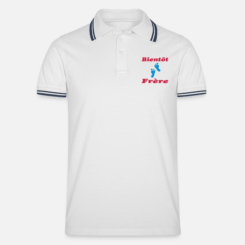 Bald ein Bruder - Männer Tipped Poloshirt - Weiß/Navy