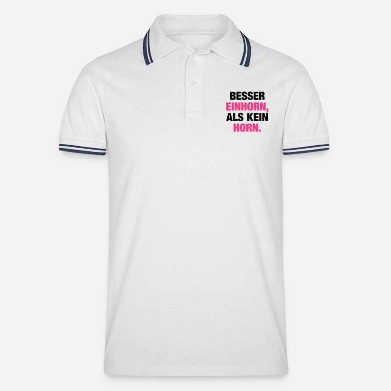 Besser Einhorn... - Männer Tipped Poloshirt - Weiß/Navy
