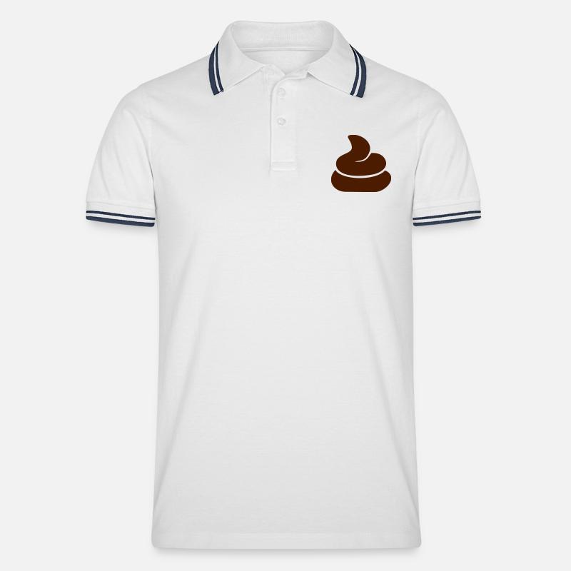 Scheisse - Männer Tipped Poloshirt - Weiß/Navy