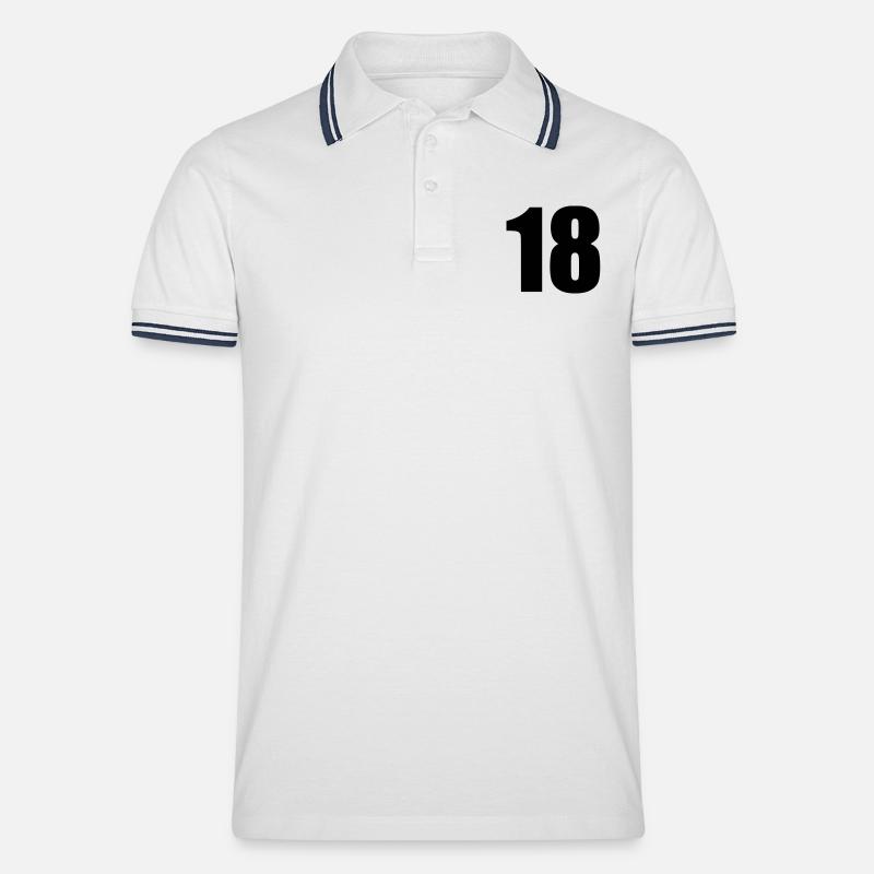 18 - Männer Tipped Poloshirt - Weiß/Navy