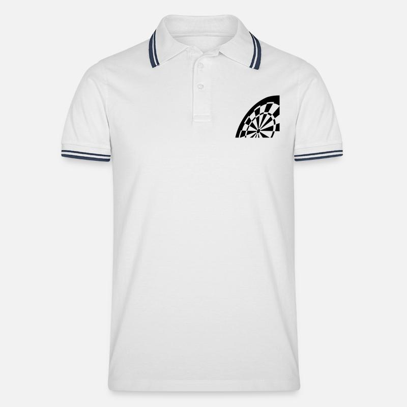 Darts - Männer Tipped Poloshirt - Weiß/Navy