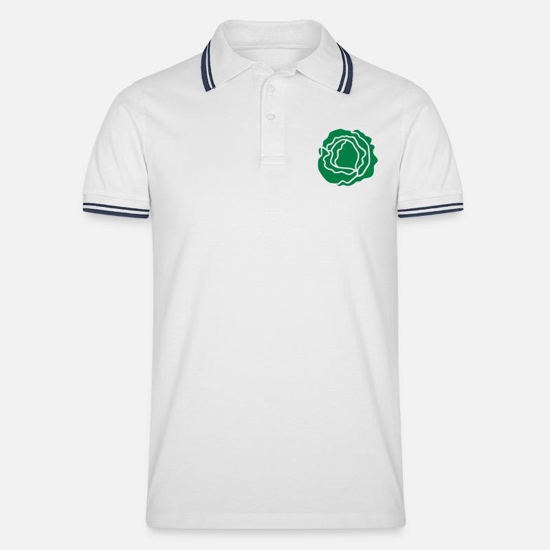 Salat - Männer Tipped Poloshirt - Weiß/Navy