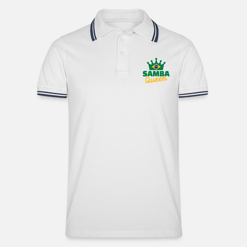 Samba - Männer Tipped Poloshirt - Weiß/Navy