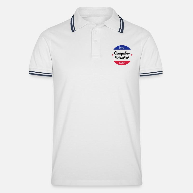 Computer / Informatiker / Aussenseiter / Ingenieur - Männer Tipped Poloshirt - Weiß/Navy