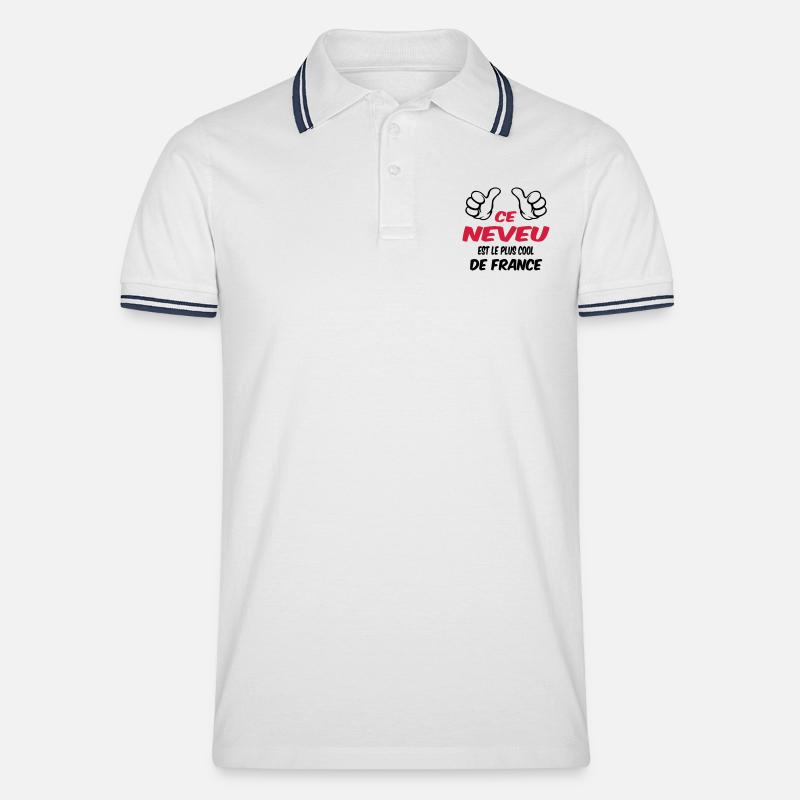 BESTER NEFFE - Männer Tipped Poloshirt - Weiß/Navy