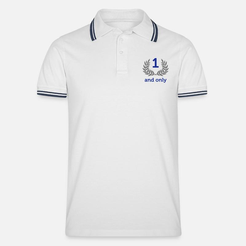 1 and only - Männer Tipped Poloshirt - Weiß/Navy