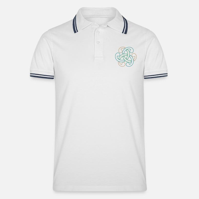 Keltischer Knoten - Männer Tipped Poloshirt - Weiß/Navy