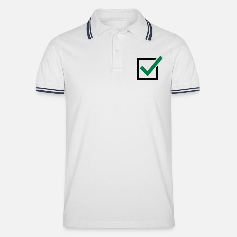 politik - Männer Tipped Poloshirt - Weiß/Navy