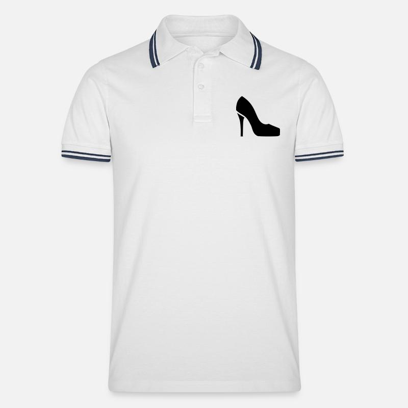 Schuh - Männer Tipped Poloshirt - Weiß/Navy